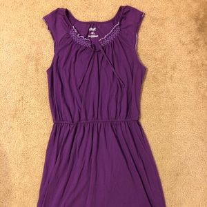TALL Casual Peasant Dress in Large Tall purple